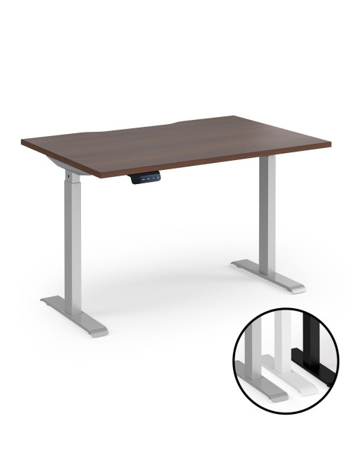 Sit Stand Desk Walnut Elev8 Contract Height Adjustable Desk 1200mm EVC-1200-S-W