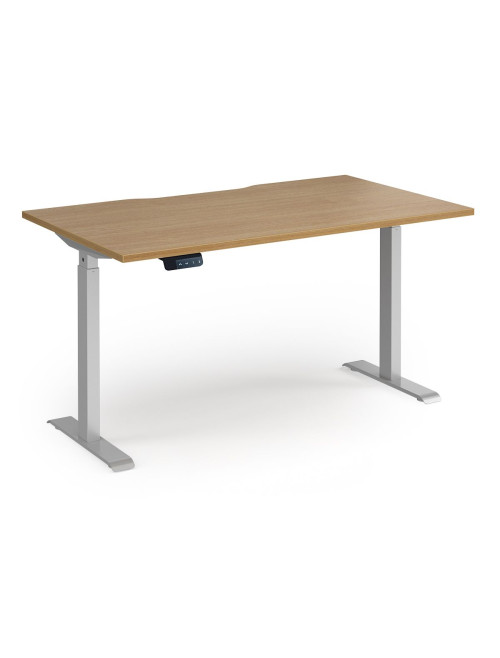 Sit Stand Desk Oak Elev8 Contract Height Adjustable Desk 1400mm EVC-1400-S-O - enlarged view