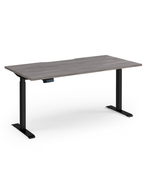 Sit Stand Desk Grey Oak Elev8 Contract Height Adjustable Desk 1600mm EVC-1600-S-GO - enlarged view
