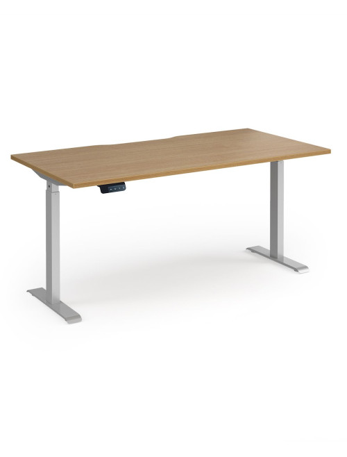 Sit Stand Desk Oak Elev8 Contract Height Adjustable Desk 1600mm EVC-1600-S-O - enlarged view