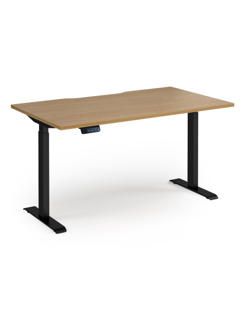 Sit Stand Desk Oak Elev8 Contract Height Adjustable Desk 1400mm EVC-1400-S-O - enlarged view
