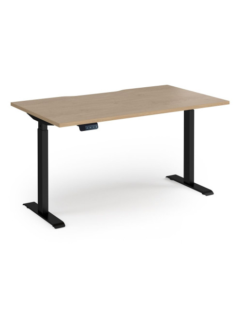 Sit Stand Desk Kendal Oak Elev8 Contract Height Adjustable Desk 1400mm EVC-1400-S-KO - enlarged view