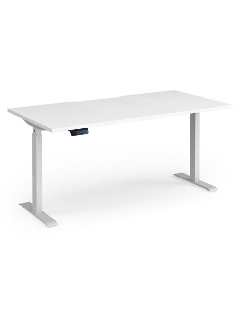 Sit Stand Desk White Elev8 Contract Height Adjustable Desk 1600mm EVC-1600-S-WH - enlarged view