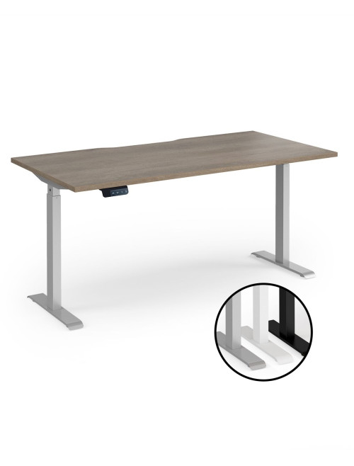 Sit Stand Desk Nebraska Oak Elev8 Contract Height Adjustable Desk 1600mm EVC-1600-S-NO