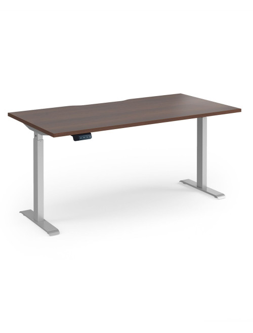 Sit Stand Desk Walnut Elev8 Contract Height Adjustable Desk 1600mm EVC-1600-S-W - enlarged view