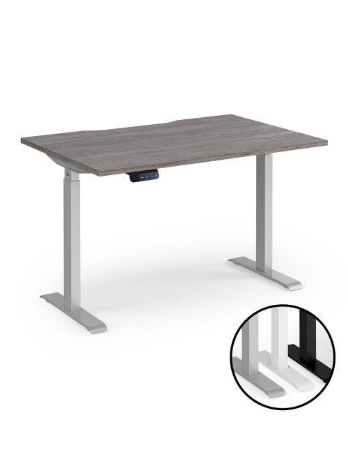Sit Stand Desk Grey Oak Elev8 Contract Height Adjustable Desk 1200mm EVC-1200-S-GO