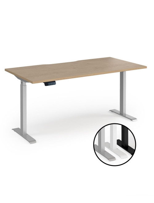 Sit Stand Desk Kendal Oak Elev8 Contract Height Adjustable Desk 1600mm EVC-1600-S-KO