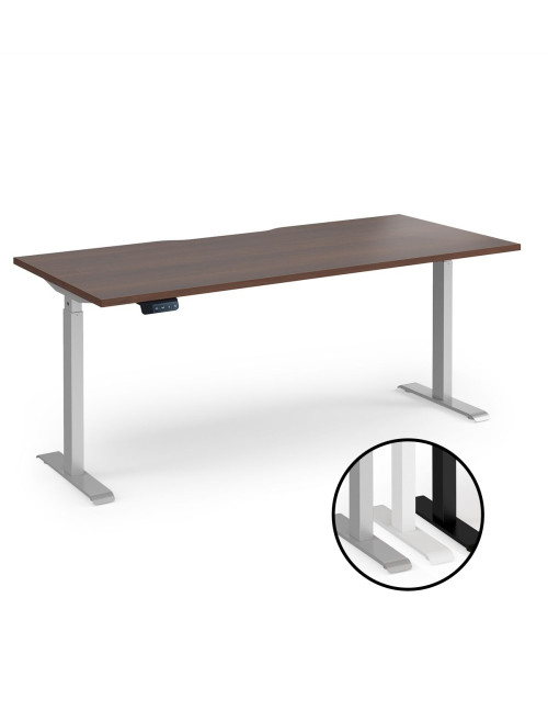 Sit Stand Desk Walnut Elev8 Contract Height Adjustable Desk 1800mm EVC-1800-S-W