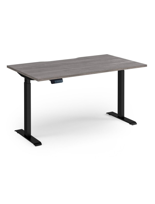 Sit Stand Desk Grey Oak Elev8 Contract Height Adjustable Desk 1400mm EVC-1400-S-GO - enlarged view