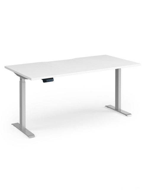 Sit Stand Desk White Elev8 Contract Height Adjustable Desk 1600mm EVC-1600-S-WH - enlarged view