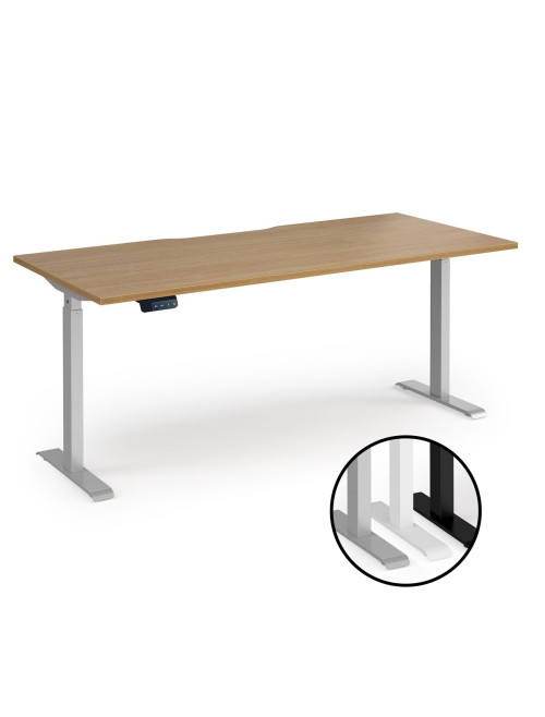 Sit Stand Desk Oak Elev8 Contract Height Adjustable Desk 1800mm EVC-1800-S-O