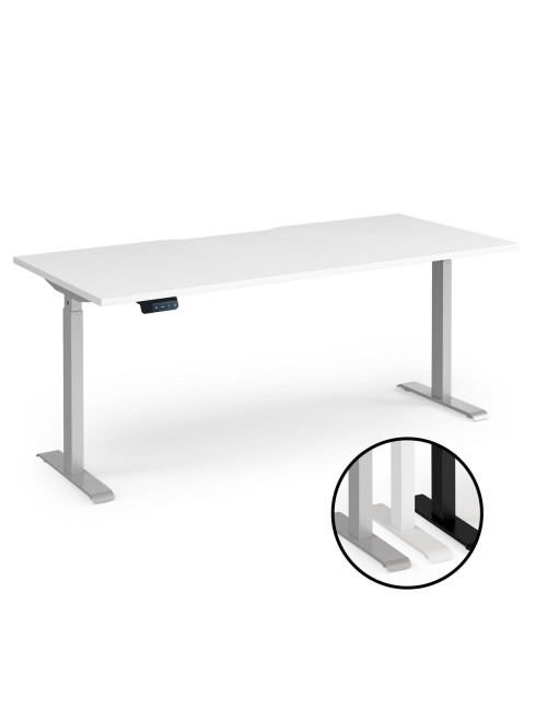 Sit Stand Desk White Elev8 Contract Height Adjustable Desk 1800mm EVC-1800-S-WH