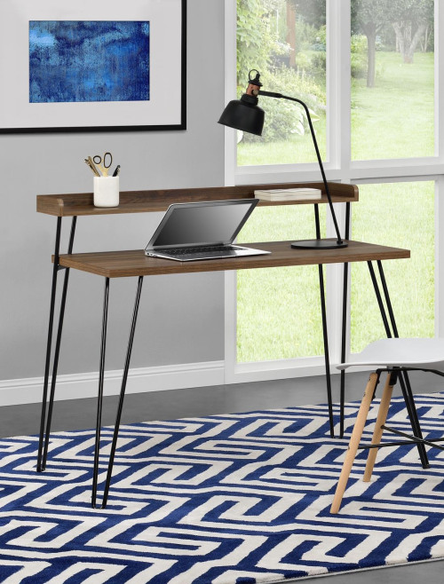 Home Office Desk Walnut Haven Computer Desk 9881396COMUK