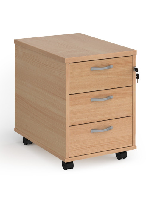 Beech Office Desk 1600mm Maestro and 3 Drawer Storage Pedestal Bundle SBS316B by Dams - enlarged view