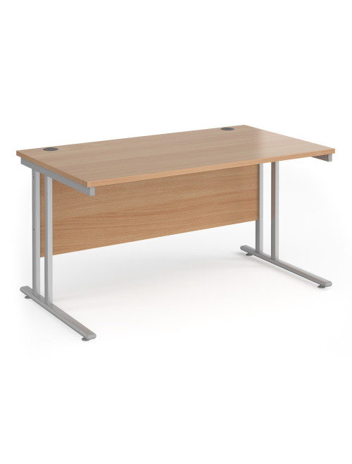 Beech Office Desk 1400mm Maestro and 3 Drawer Storage Pedestal Bundle SBS314B by Dams - enlarged view
