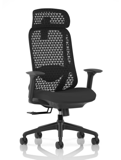 Mesh Office Chair Black Prism Ergonomic Office Chair with Headrest OP000379 - enlarged view