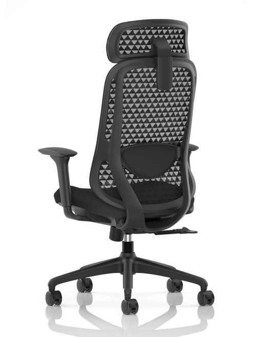 Mesh Office Chair Black Prism Ergonomic Office Chair with Headrest OP000379 - enlarged view