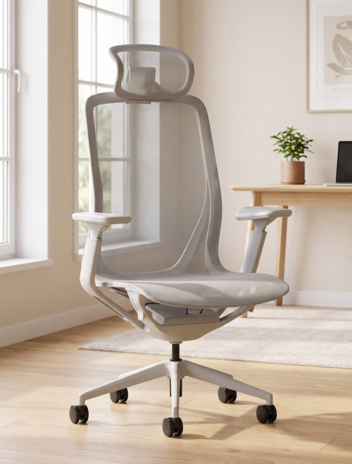 Mesh Office Chair Lumo Halo Grey Task Operator Chair EX000269 - enlarged view
