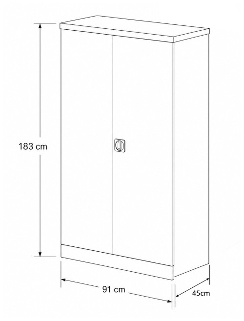 Office Storage Qube 2 Door Metal Office Cupboard Red 1830mm QC2RED - enlarged view