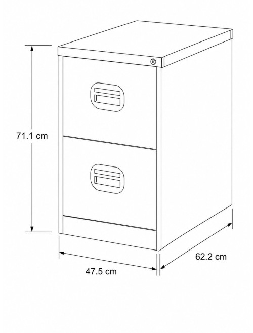 Office Storage Qube 2 Drawer Filing Cabinet Lemon Yellow Q2FCYLW - enlarged view