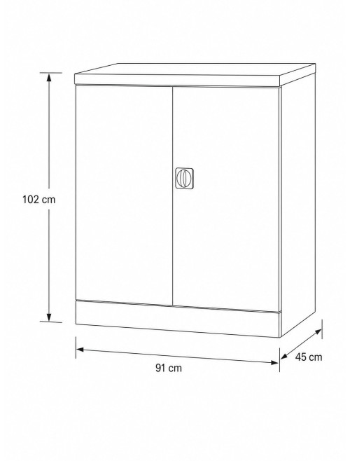 Office Storage Qube 2 Door Metal Office Cupboard Lemon Yellow 1020mm QC1YLW - enlarged view