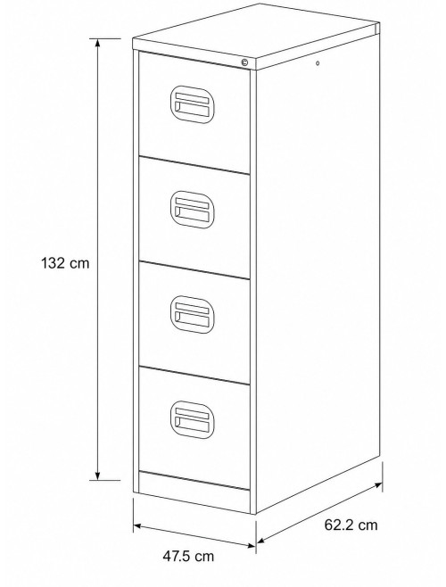 Office Storage Qube 4 Drawer Filing Cabinet White Q4FCWHT - enlarged view